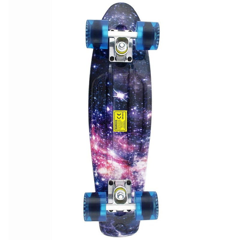 Meketec Skateboard Youth 22 inch Mini Cruiser Retro Starry Adults Skateboards for Kids Boys Girls Beginners Child Toddler Teenagers Dog Age 5 (Purple Galaxy) - Image 3